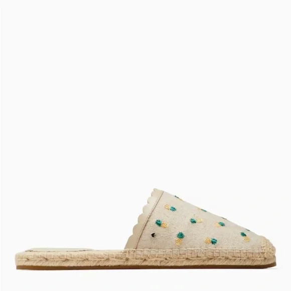 Kate Spade Pineapple Canvas Mules, Size 7, NWT - Picture 2 of 6